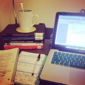 On Big Game bonfire night, I find my happy place in front of my computer and a stack of books.